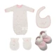 Les enphants / Li phòng trẻ sơ sinh cotton sơ sinh 4 mảnh phù hợp với bộ đồ hộp quà tặng 01C1101304 - Bộ quà tặng em bé