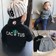 Một bộ đồng phục vui nhộn cho bé sơ sinh bóng chày mẹ 1-3 tuổi trẻ em áo len nam mùa xuân và mùa thu áo khoác dài tay mùa thu - Áo khoác