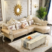 Sofa da châu Âu phòng khách sang trọng gói căn hộ nhỏ chaise longue góc da đơn giản kết hợp nội thất phong cách châu Âu - Ghế sô pha