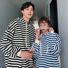 女装类目 2019情侣装春装新款条纹连帽卫衣 A358-1803-p78