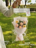 B Puff Clower/Pink Paper +светодиодный свет +прозрачный подарочный пакет