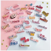 Nhật Bản phong cách Harajuku trâm acrylic văn bản cô gái pin trái tim Dễ thương huy hiệu phim hoạt hình pin pin huy hiệu - Trâm cài