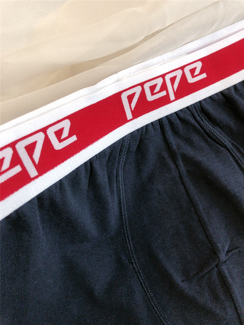 Dark Blue Red Belt5 piece free shipping ● Europe and America original single foreign trade high quality pure cotton Solid color middle-waisted Flat angle Boxer underwear man