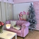 Модель 4 диван розовая кожаная лапша