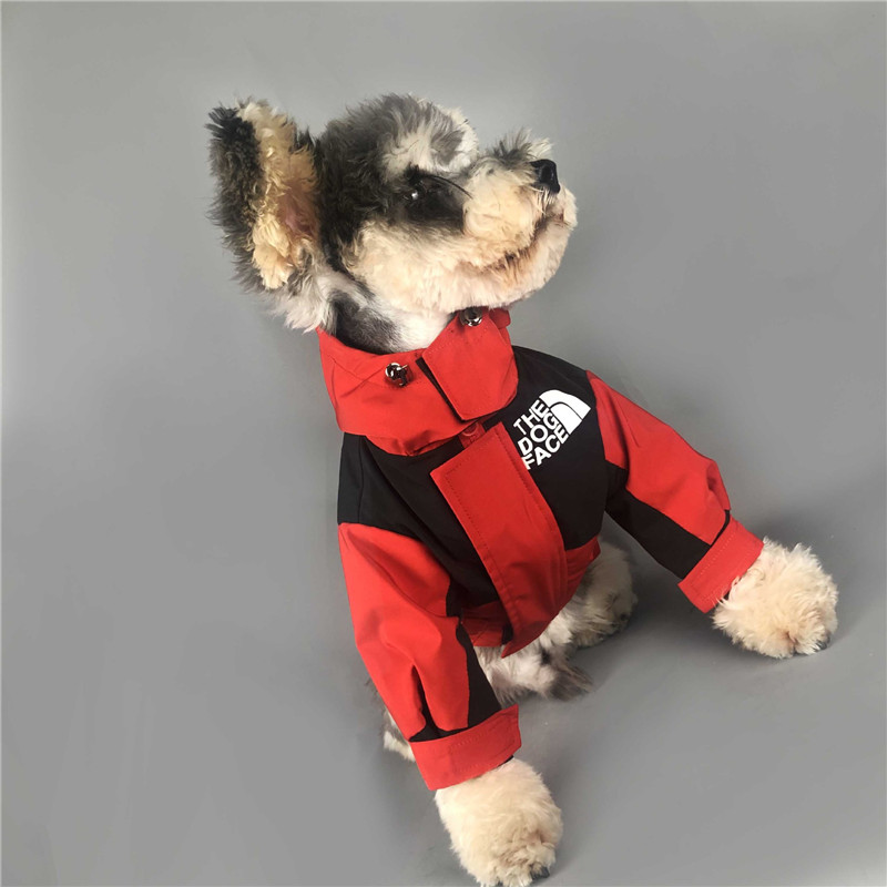 RedNet red dog clothes spring and autumn puppy poodle Fadou Down Jackets keep warm loose coat waterproof pizex Autumn and winter clothes tide