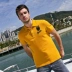 Áo thun nam ngắn tay trung niên nam thêu cotton ve áo polo nam màu rắn kinh doanh cha mùa hè cha áo thun - Polo store t shirt Polo