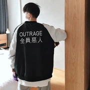 Áo khoác nam phiên bản Hàn Quốc của đồng phục bóng chày đẹp trai đầy đủ thêu độc ác ulzzang áo khoác xu hướng lỏng áo gió Hồng Kông