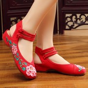 Old Bắc Kinh giày vải retro gió quốc gia dép giày nữ wedges thời trang dép linen thêu giày dép đáy gân