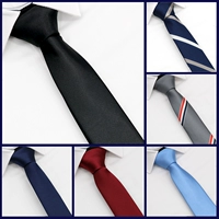 Мужской черный галстук, рубашка для школьников с молнией, классический костюм, в корейском стиле, 5см
