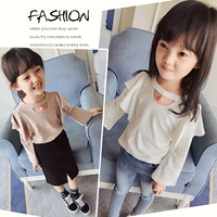 Áo thun bé gái mùa thu 2018 mới cho bé Hàn Quốc mùa xuân và mùa thu tay dài cho bé gái ngọt ngào áo thun trẻ em thái lan