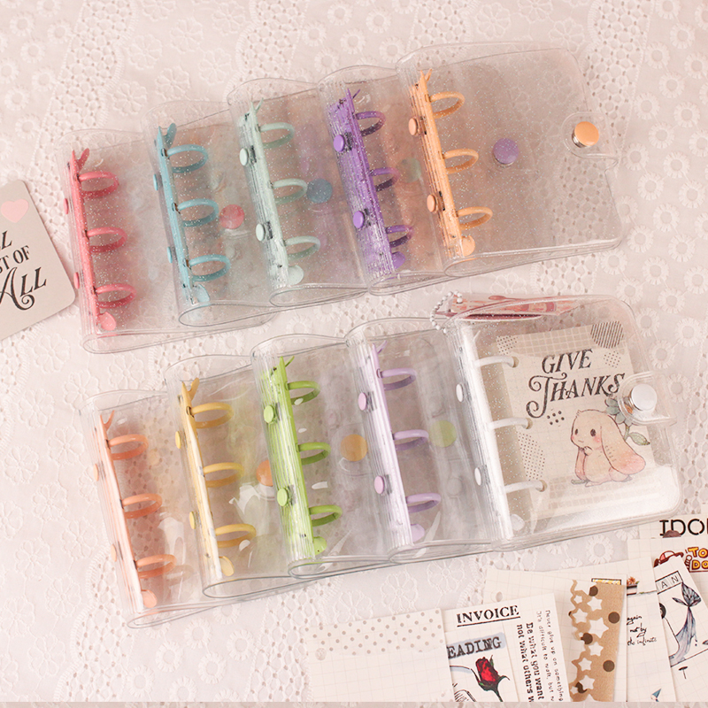 Cover Only (No Inside Page)mini Loose leaf Edition parts Full transparency Soft leather book Star chasing ins Hand book Palm Mini Small card album