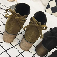 Martens, универсальные демисезонные туфли на каблуке в английском стиле для школьников и студентов, короткие сапоги, в британском стиле, 2020, в корейском стиле, широкий устойчивый каблук