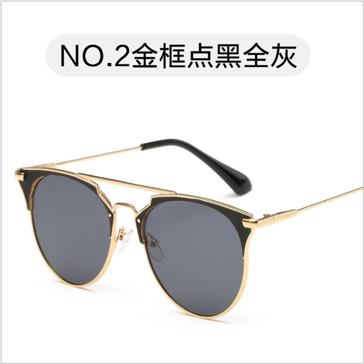 Gold Frame, Black And Graynew pattern Chaozhou people Sun glasses fashion Korean version Sunglasses 2020 men and women Retro Sunglasses Star of the same style Online red money