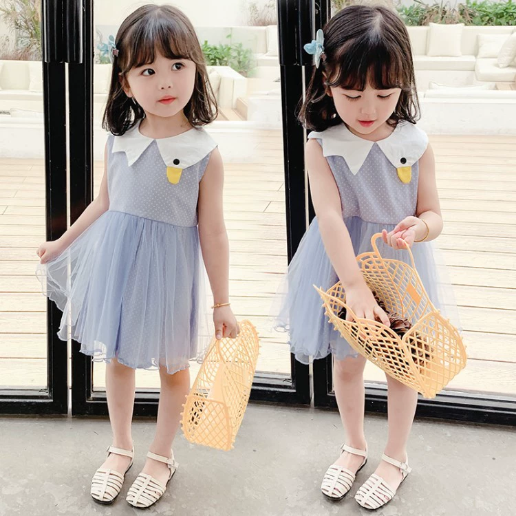 Quần áo trẻ em trẻ em phong cách nước ngoài cô gái váy không tay 2020 mùa hè mới thời trang Hàn Quốc váy công chúa 4 nữ kho báu 3 - Váy