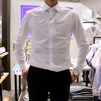 19 mẫu khuyến mãi xuân hè ZIOZIA Hàn Quốc mua phiên bản tiếng Hàn của doanh nghiệp tự tu nam áo sơ mi trắng dài tay thuần khiết - Áo áo sơ mi jean nam