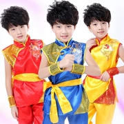 Trẻ em của võ thuật trang phục biểu diễn quần áo hiệu suất quần áo thực hành quần áo mùa thu và mùa đông dài tay áo Taiji Kung Fu cạnh tranh đào tạo Wufu