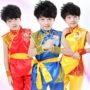 Trẻ em của võ thuật trang phục biểu diễn quần áo hiệu suất quần áo thực hành quần áo mùa thu và mùa đông dài tay áo Taiji Kung Fu cạnh tranh đào tạo Wufu shop quần áo trẻ em gần đây