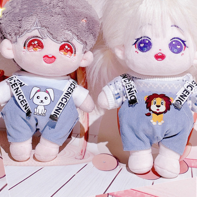taobao agent Suspenders, sweater, cute set, cotton changeable doll, clothing for dressing up, 20cm, 15cm