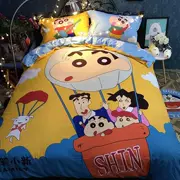 2019 Crayon phim hoạt hình bông đôi bông bốn bộ phim hoạt hình 1.8m 4 mới trẻ em lanh chăn của - Bộ đồ giường bốn mảnh