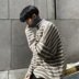 Aberdeen văn học nam mùa đông sọc áo len giản dị bf sinh viên vòng cổ dày phiên bản Hàn Quốc của xu hướng áo len áo hoodie nam Kéo qua