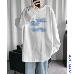 秋季長袖t恤衣服情侶裝潮流港風休閒打底衫寬鬆上衣