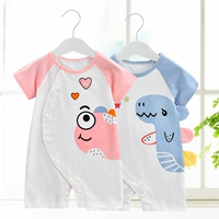 Детское летнее тонкое хлопковое милое боди для новорожденных, летняя одежда подходит для мужчин и женщин для девочек