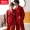Cặp đôi đồ ngủ mùa xuân và mùa thu ở Nam Cực cotton dài tay cộng với phân bón XL màu đỏ đám cưới nam và nữ phục vụ tại nhà
