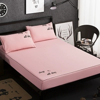 Mùa hè giường màu rắn 笠 đơn mảnh bông non-slip giường bìa nệm bìa 1.5 1.8 m giường nâu mat Simmons bảo vệ bìa ga trải giường chun đẹp	