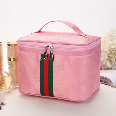 Yes, E PinkVertical section high-capacity portable letter Cosmetic Bag turn box Foldable Cosmetic Bag Cosmetics Storage bag