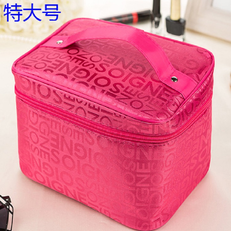Extra Large Rose Red LetterVertical section high-capacity portable letter Cosmetic Bag turn box Foldable Cosmetic Bag Cosmetics Storage bag