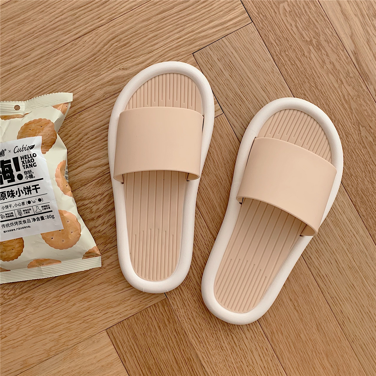 Vertical & ApricotSliver lovely Cartoon slipper female summer ins Girlish heart household non-slip Deodorization lovers Thick bottom Sandals Wear out