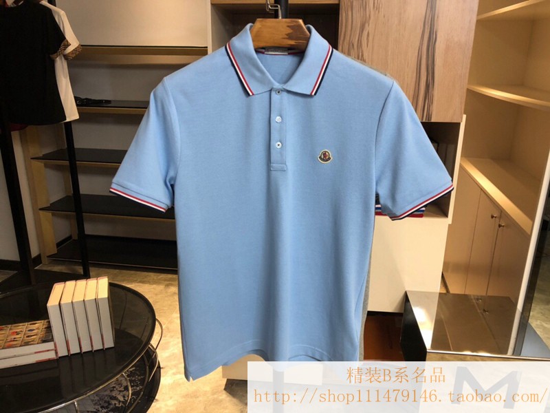 Sky Blue2021 summer wear new pattern Short sleeve male Polo shirt pure cotton European and American fashion Self cultivation Lapel male T-shirt Simplicity Versatile