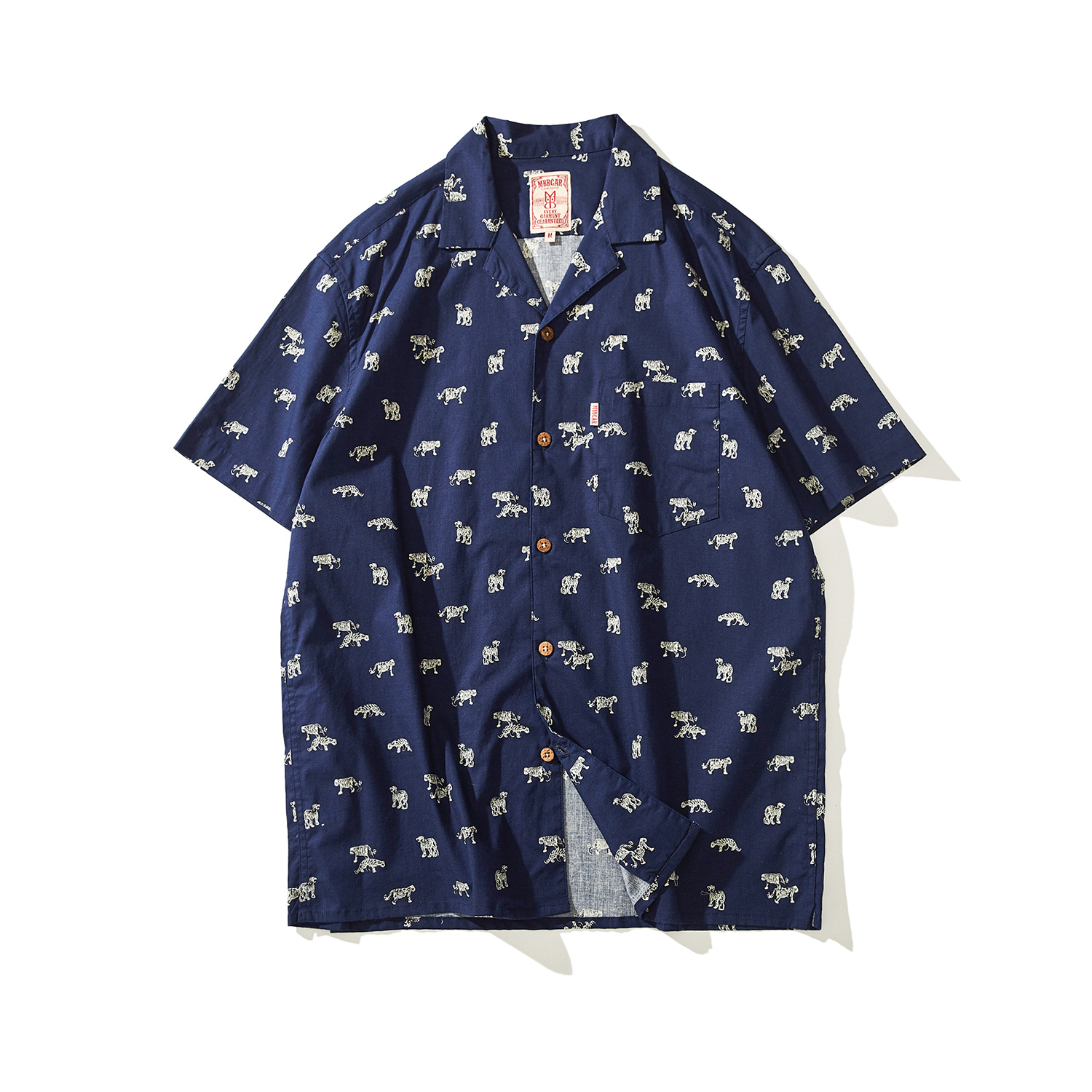 Blue 9105literature Retro  MBBCAR Original design American style leisure time Amekaji Hawaii Short sleeve shirt