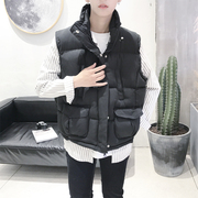 Couple cotton coat Hàn Quốc phiên bản của xu hướng của 2017 mùa đông mới ấm áp dày không tay vest vest đứng cổ áo cotton phù hợp với sinh viên