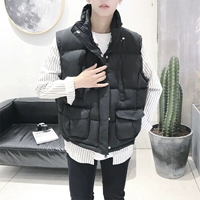 Couple cotton coat Hàn Quốc phiên bản của xu hướng của 2017 mùa đông mới ấm áp dày không tay vest vest đứng cổ áo cotton phù hợp với sinh viên áo jacket nam