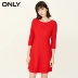 [váy] CHỈ mùa thu mới bảy điểm tay áo Một từ eo váy nữ | 117107541 mẫu đầm xòe tuổi trung niên A-Line Váy