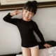 Áo thun trẻ em Modal Qiuyi 2015 Áo cotton trẻ em siêu mỏng Hàn Quốc dài tay cho bé trai và bé gái - Áo thun