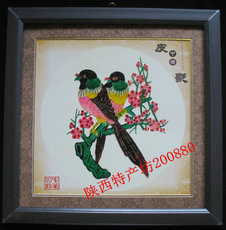 Театр теней 彩色喜鹊双喜带镜框 旅游纪念品 客厅悬挂装饰