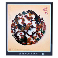 Театр теней 水晶镜框 喜上梅梢圆陕西民间工艺品送老外 结婚送礼旅游纪念