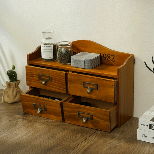 Zakka Solid Wood Retro Desktop Box ящик для хранения общежития.