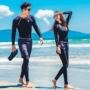 Cặp vợ chồng Hàn Quốc chia đôi bộ đồ lặn chống nắng màu xanh quần dài tay sứa quần áo nam và nữ lướt quần áo phù hợp với áo tắm - Vài đồ bơi 	đồ đôi đi biển big size
