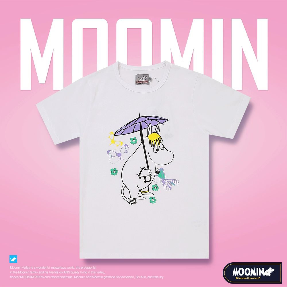 [Giá nửa sau] Moomin Moomin quần áo trẻ em nữ mới áo thun cotton ngắn tay in hình Bai Guni nửa tay - Áo thun