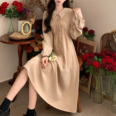 taobao agent Retro fitted brace, demi-season doll, flashlight, dress with sleeves, doll collar, new collection, long sleeve