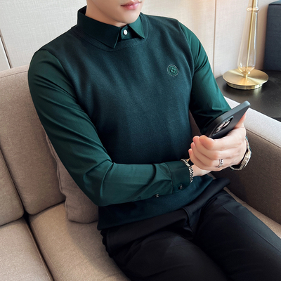 taobao agent Set, demi-season sweater, advanced knitted long-sleeve, high-quality style, with embroidery