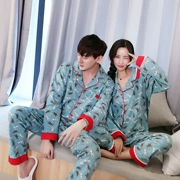 Bunny cotton vài bộ đồ ngủ mùa xuân và mùa thu nhà dịch vụ phù hợp với áo len dài tay Hàn Quốc phim hoạt hình nam nữ phù hợp với hai mảnh