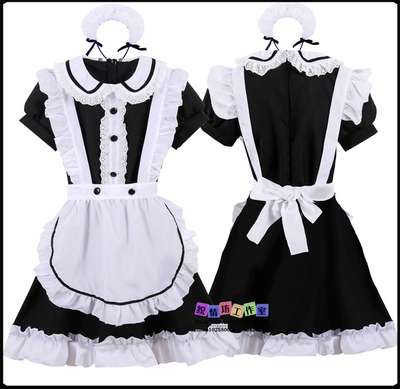 taobao agent Cute black and white dress, Lolita style, cosplay