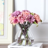 Ваза из гостиной из цветочных украшений, зеленый, свежий европейский стиль прозрачный стеклян