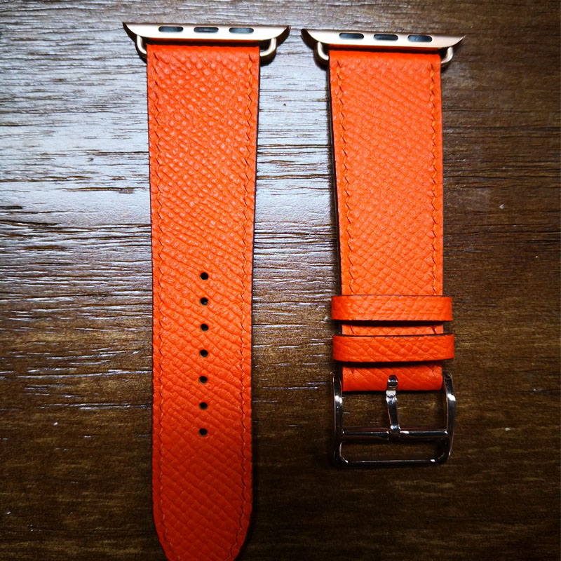Flame Orangeiwatch Watch strap manual genuine leather apple watch Wrist watch Watch strap apply Apple Series 6 / 54 / 321