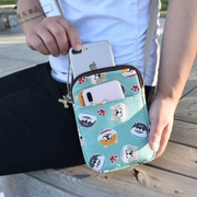 Túi vải nữ 2019 mới điện thoại di động túi dọc dây kéo ví mini túi vải điện thoại di động túi nhỏ - Túi điện thoại