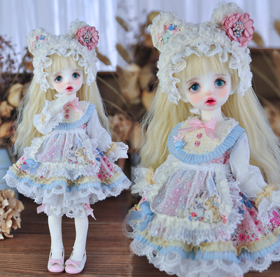 taobao agent Solid Dance Paradise BJD baby clothing 6 -point six -point card meat cute dress dress (sugar cat) spot